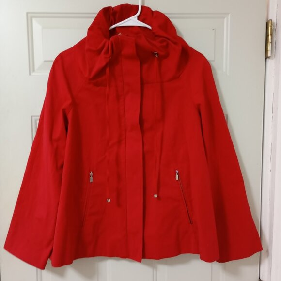Zara Jackets & Blazers - Zara Women Red Jacket Size M Full Zip Collared Lined Pockets Long Sleeve